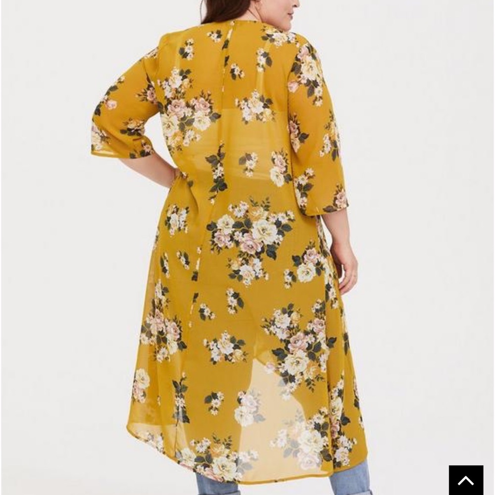 Torrid Chiffon High-Low Kimono 1/2 - Picture 2 of 2
